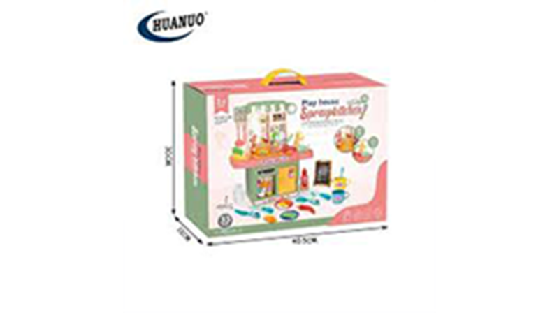Picture of Kids simulation kitchen 33PCS plastic cooking table pretend play set home modern kitchen toy set