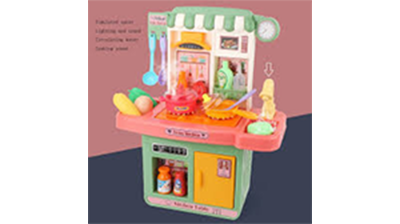Picture of Kids simulation kitchen 33PCS plastic cooking table pretend play set home modern kitchen toy set