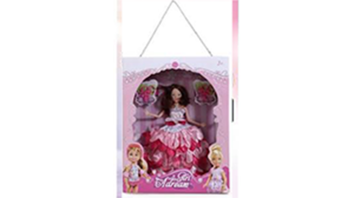 Picture of Barbie Doll Set Origin China Perfect Gift for Baby 14'' Family Color- Pink PURPLE Mixed
