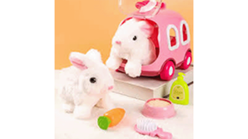 Picture of Smart Rabbit Toys Can Bark, Jump, Walk, Pet Cute Baby Plush Puppy, Little White Rabbit Baby Interactive Toys
