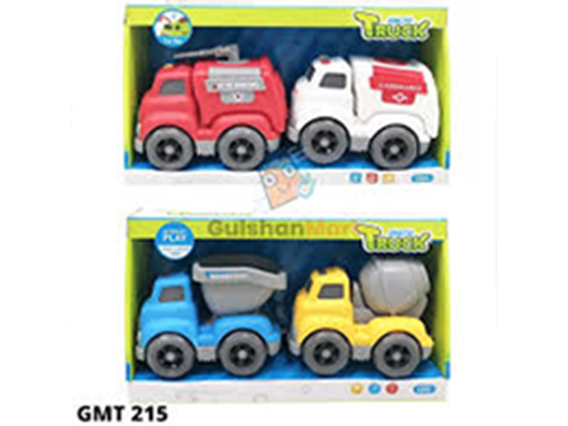 Picture of Kids Toy Friction Car Set 2 pcs Push Car for Baby Construction Truck Car Set Large Size Car