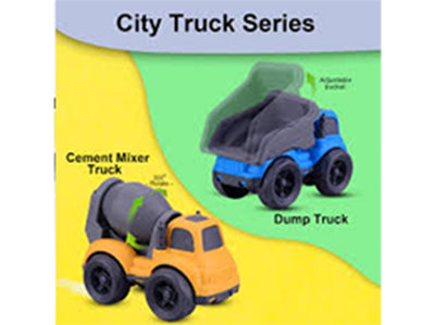 Picture of 2 Pics Car Set Kinetic Truck Cartoon Friction Blue and Yellow Trucks Set