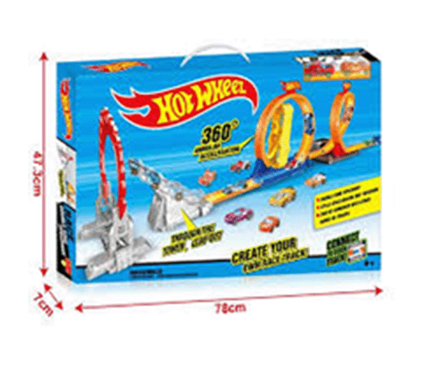 Picture of Hot Wheel Double Ring Speedway Race Alloy track set with 2pcs alloy cars with dead loops-3313