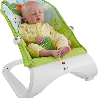 Picture of Fisher-Price Rainforest New-Born Baby Bouncer, Rocker and Chair with Activity Centre with Removable Toy Bar and Calming Vibrations