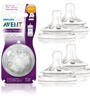 Picture of Philips Avent Natural Teat 0m+ 1M+/2m+/3m+/ 6m+Twin Pack Nipple - (SCF042/27)