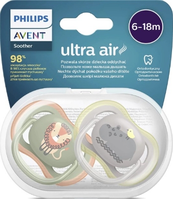 Picture of Philips Avent Scf085/17 Ultra Air Silicone Pacifier 2Li 6-18 Months Male