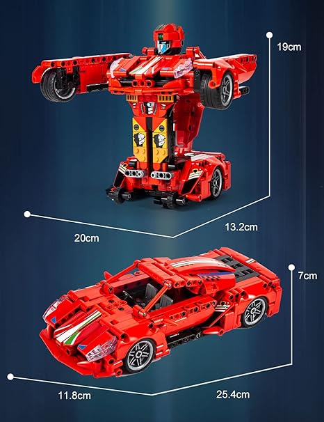 Picture of SEMKY Car Series Bugaveron Super Sports Car（Transformable Robot） Building Blocks Set,(717Pieces) Sports Car Model Gifts Toy for Kid and Adult