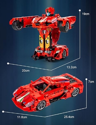 Picture of SEMKY Car Series Bugaveron Super Sports Car（Transformable Robot） Building Blocks Set,(717Pieces) Sports Car Model Gifts Toy for Kid and Adult