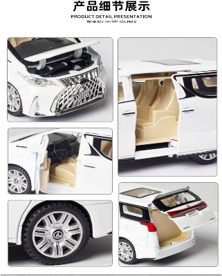 Picture of Scale Model 1:32 Lexus LM300H MPV Simulation Metal Car Model Alloy Die Cast Pull Back Toy Vehicle Gift Souvenir Light Car
