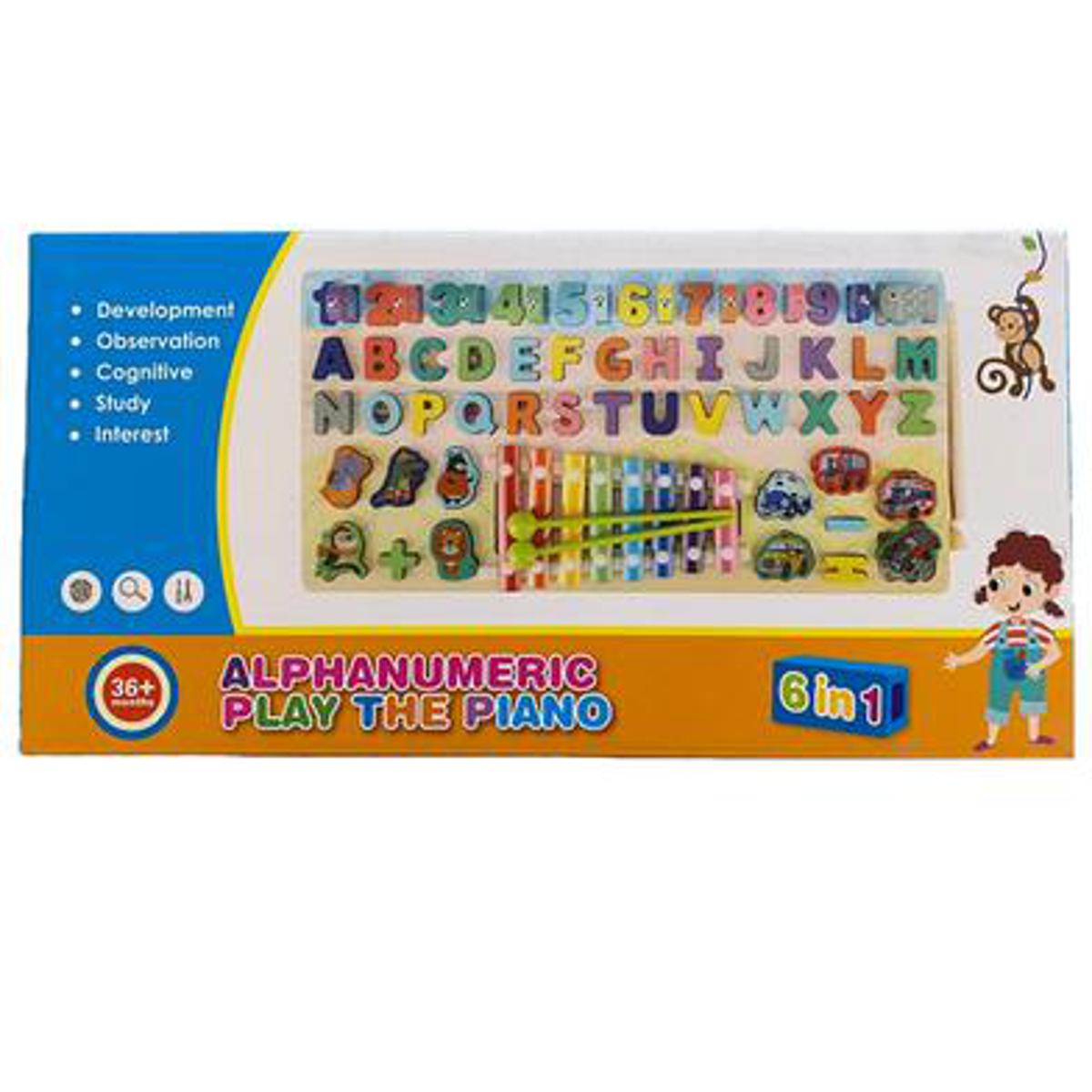 Picture of Alphanumeric Play The Piano 6 in 1 – Educational Wooden Toy