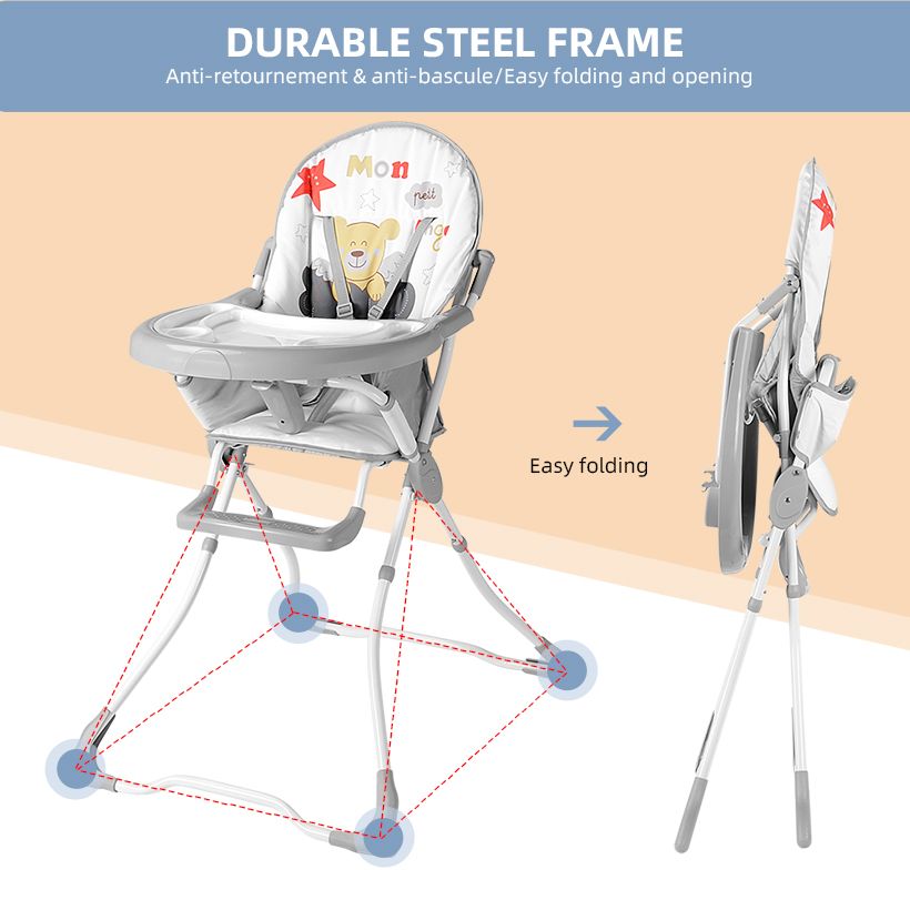 Picture of Protable fold baby high chair, net weight about 5.8kg