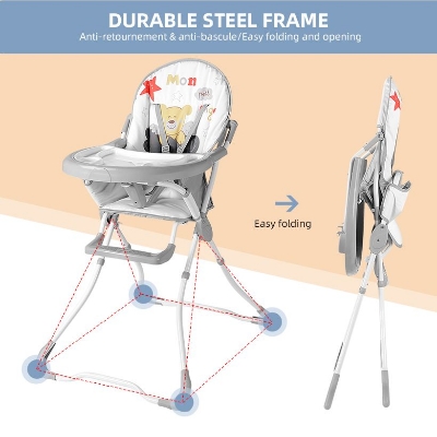 Picture of Protable fold baby high chair, net weight about 5.8kg
