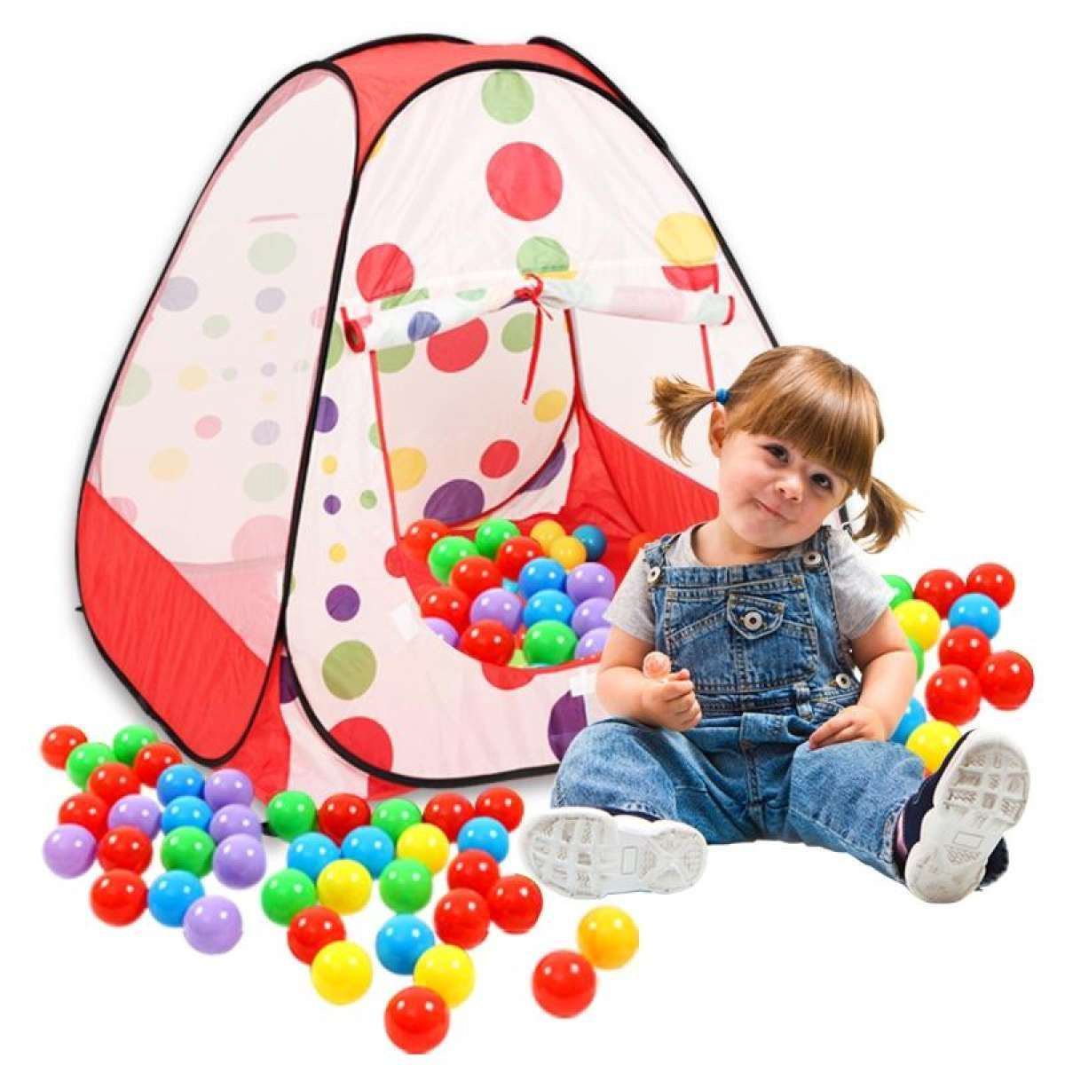 Picture of Tent Play House Toy With 50 Ball Set for Kids- Multicolor
