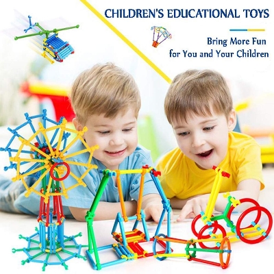 Picture of IndusBay Stick Blocks for Kids - Creative Multi Coloured Educational Building Smart Stick Block Set with Different Shape Puzzle Game Set for Kids - Smart Sticks