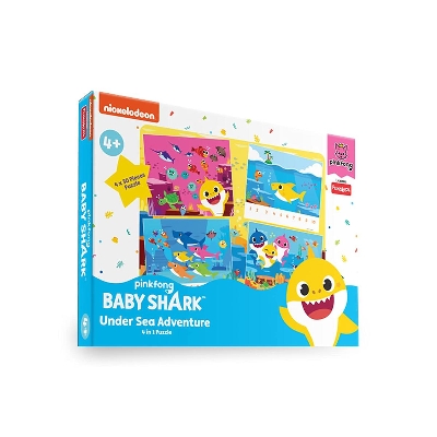 Picture of FUNSKOOL 4in1 Puzzle Nickelodeon Pinkfong Baby Shark My First Puzzle 3 in 1 Kids Under Sea Adventure Game