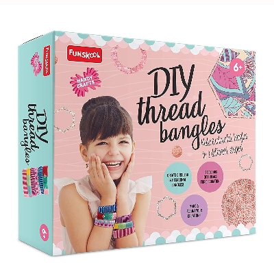 Picture of FUNSKOOL Handycrafts - DIY Thread Bangles Jewellery Making Kit for The Young accesory Designer 6 Years +