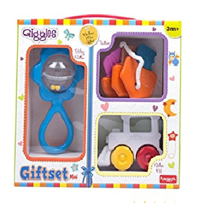 Picture of Funskool Giggles – Gift Set Mini (Combo-1) with Rattle Teether Vehicle Multicolor Baby Toy Gift Set for New Born
