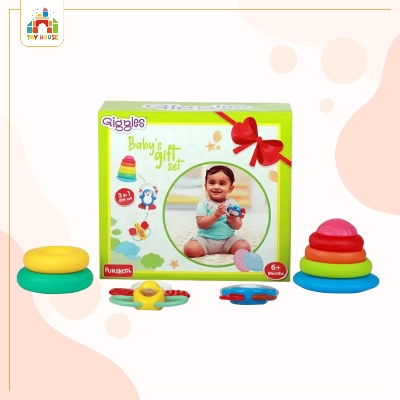 Picture of Funskool Giggles Baby's Gift Set With The Cute Rattle and the stacking make the perfect Toy