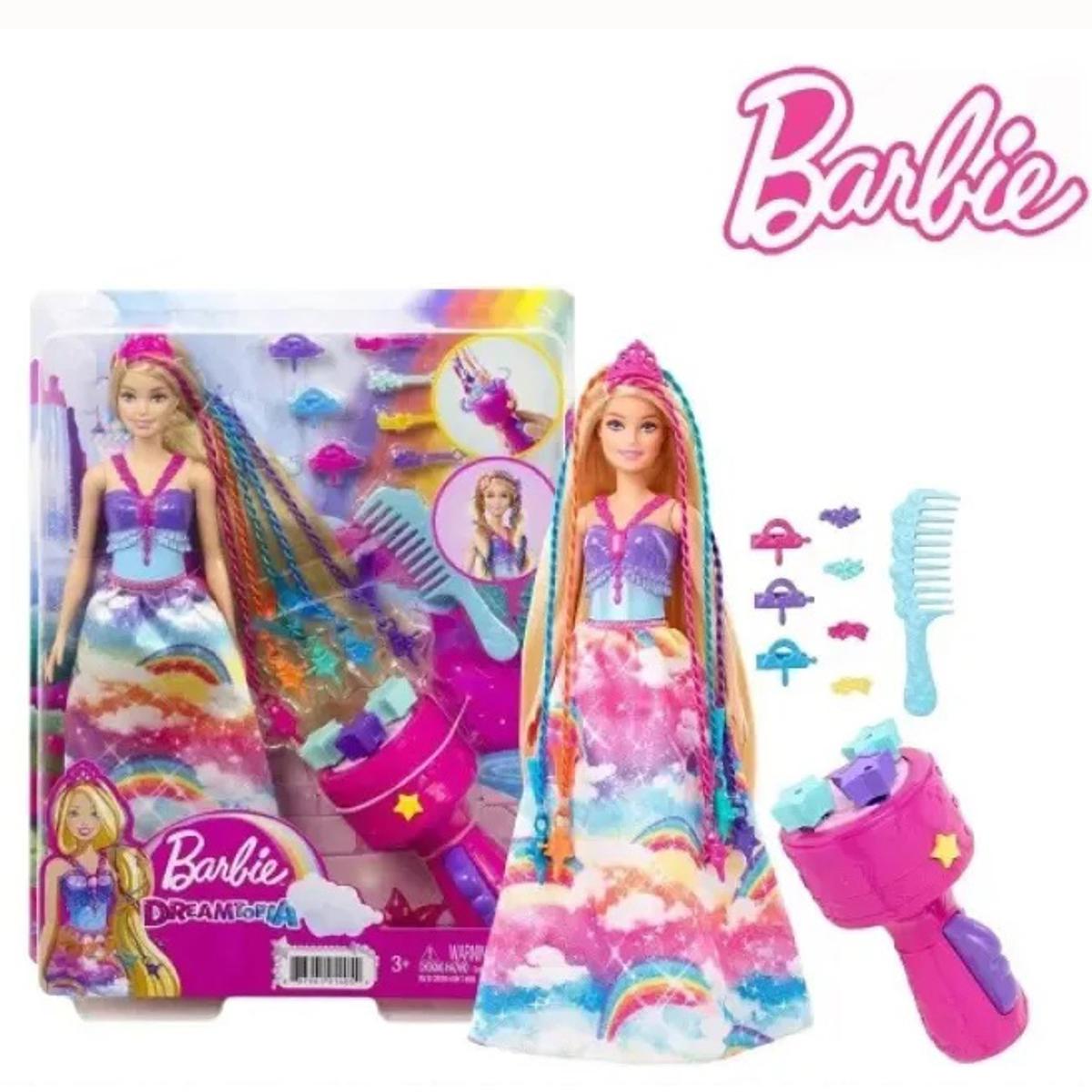 Picture of Barbie Dreamtopia Twist 'n Style Hair Princess Doll With Accessories  Play House Set Brinquedos Gift GTG00
