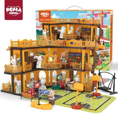 Picture of Koala town school Big Dollhouse Diary Pretend Play Plastic Houses Diy Set for Kids