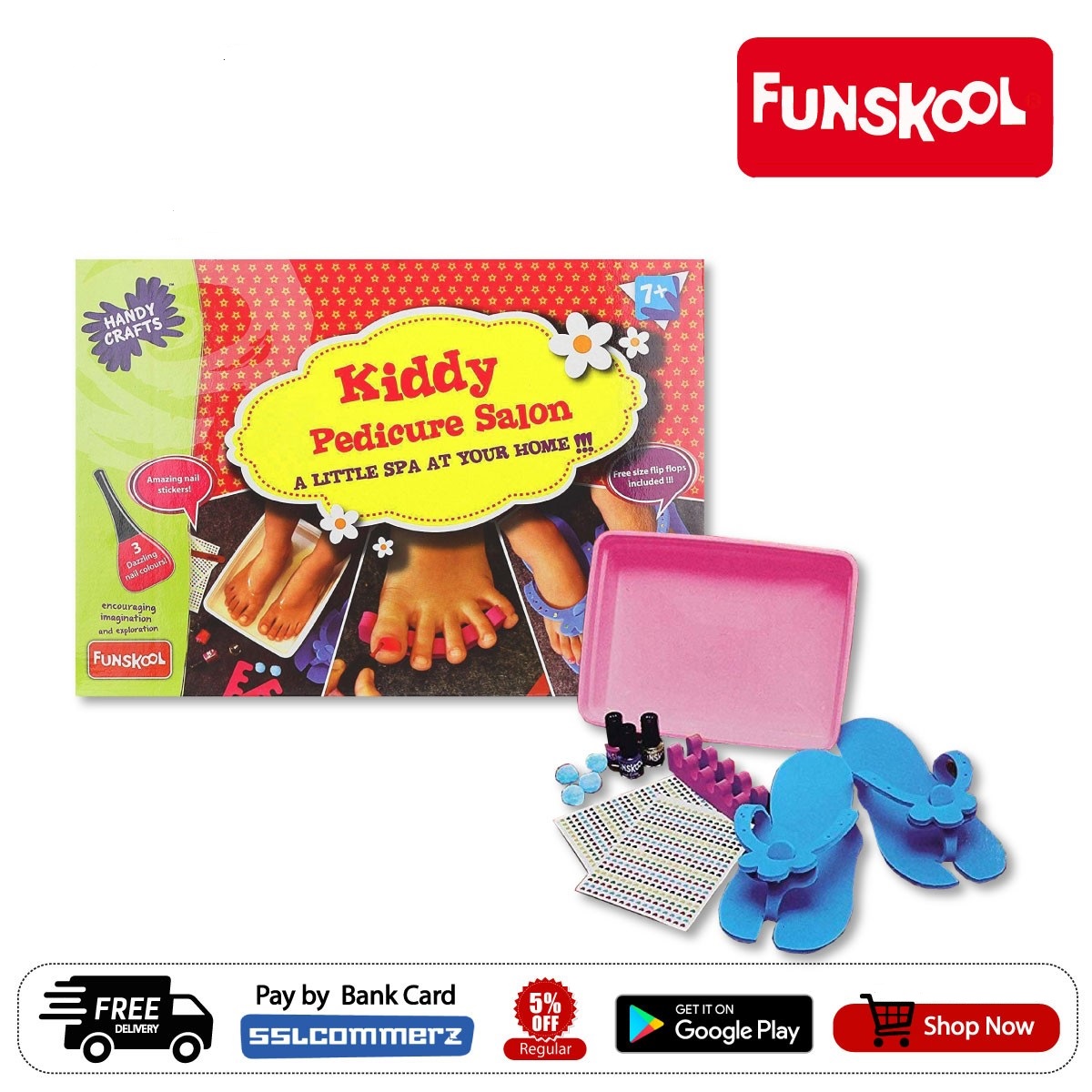 Picture of Funskool Handycrafts - Kiddie Pedicure Salon Manicure Kit Pamper Your Nails Toy