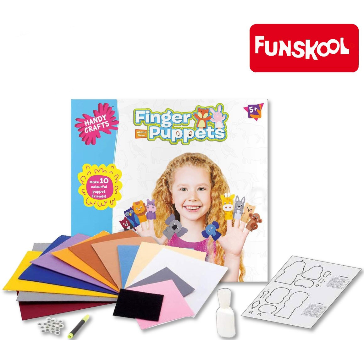 Picture of FUNSKOOL Handycrafts - Finger Puppets  Puppet Maker  Felt Crafts 8 Years + Art and Craft kit