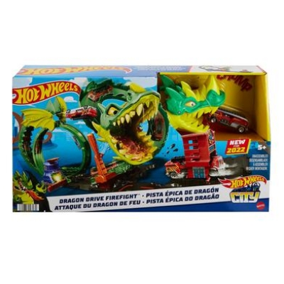 Picture of Hot Wheels Wyvern Drive Firefight Defeat the Stunts Connects to Other Sets Includes 1 Hot Wheels Toy Car-HDP03