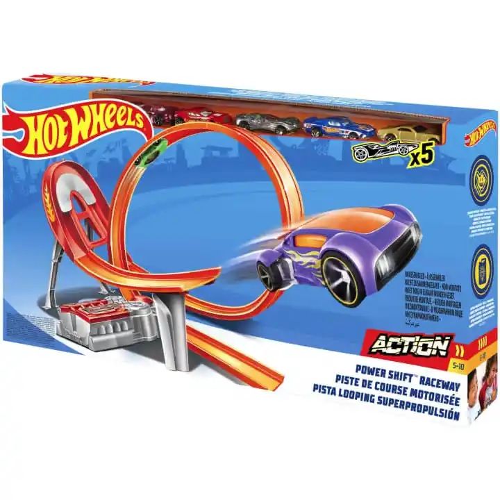 Picture of Hot Wheels Action Power Shift Raceway Track Set For Kids-FCF18