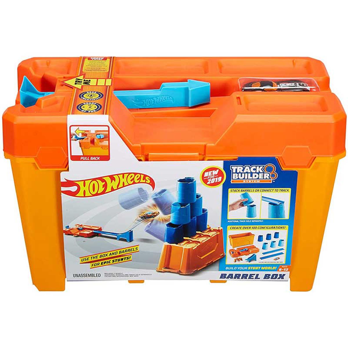 Picture of Hot Wheels Track Builder Stunt Barrel Box with Toy Car Racing from 6 Years-FLK89