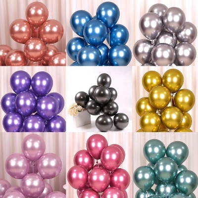 Picture of Party Balloons 12 Inch 10pcs Metallic Chrome Glossy Birthday Balloons For - Party Decoration