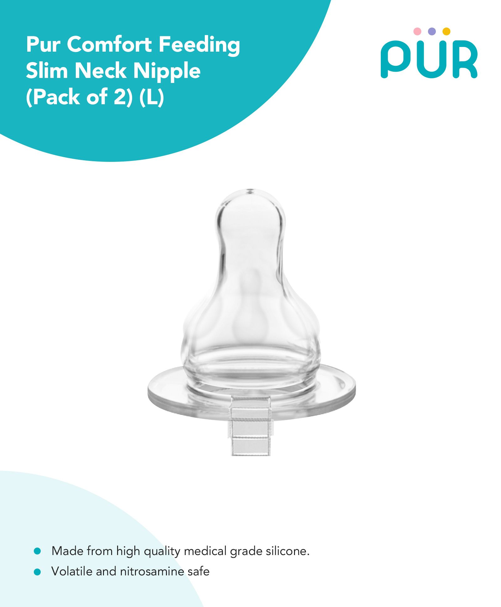 Picture of Silicone Classic Nipple (2pc-S,M,L ) (Slow Flow) - (3205,3206,33207)