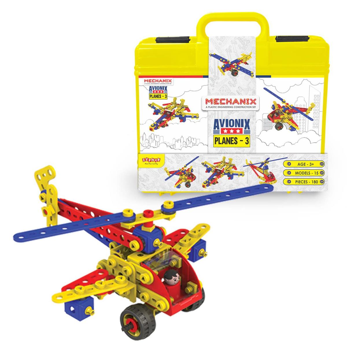 Picture of Zephyr Plastic Mechanix - Plane 3  block building set for kids-02009