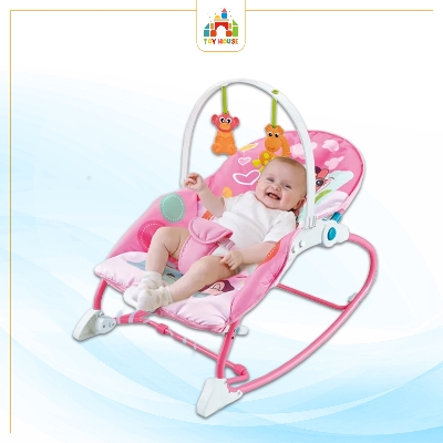 Picture of 8166 Baby Rocker Portable Rocking Chair 2 in 1 Musical Infant to Toddler Rocker Dining Chair