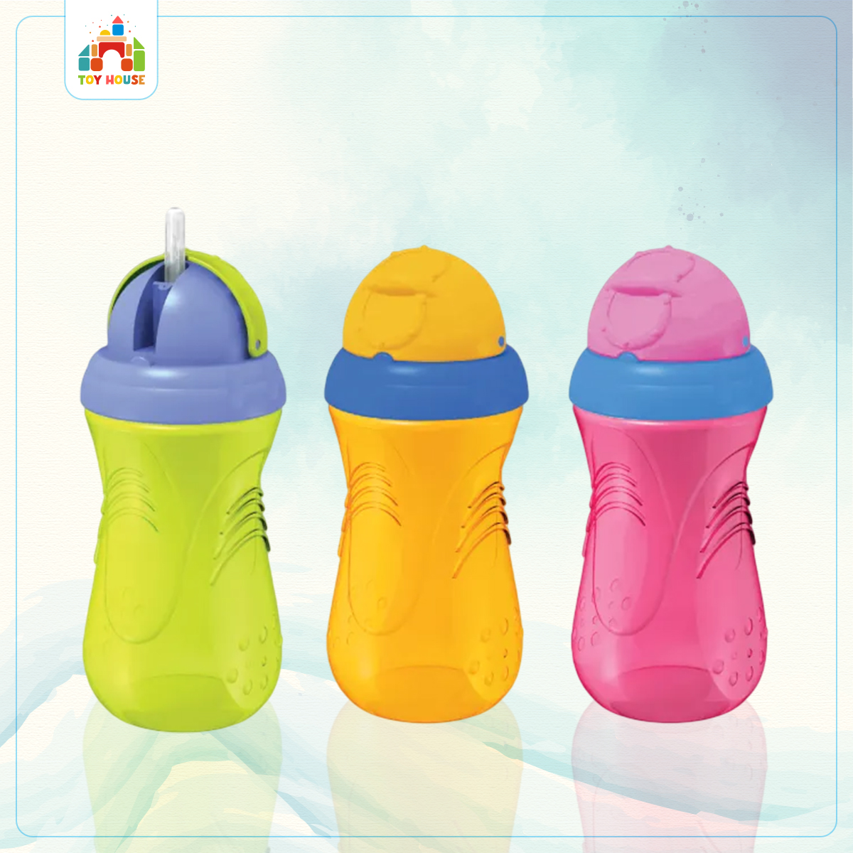 Picture of Sport Straw Cup 12oz./350ml. - (5507) 1pc=Pink,Green,Orange