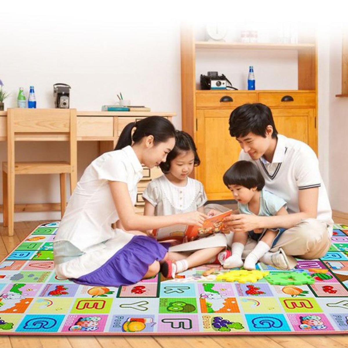 Picture of Baby Crawling Play Mat Climb Pad Double-Side Fruit Letters And Happy Farm Baby Toys Playmat Kids Carpet Baby Game