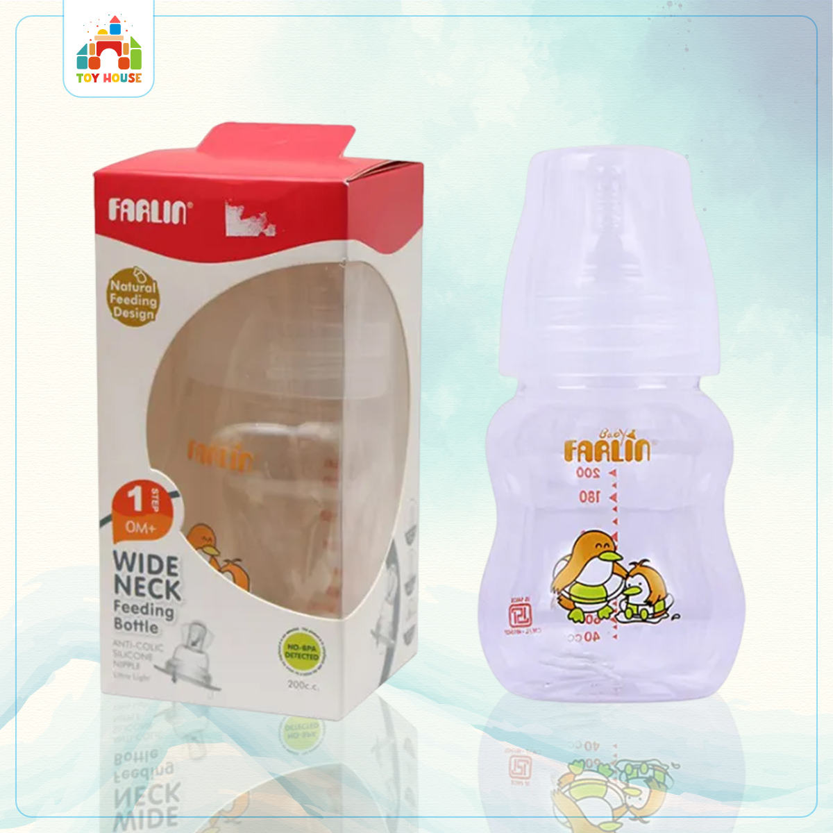 Picture of Farlin Wide Neck New Born Feeding Bottles 200 ml Feeder Penguin model