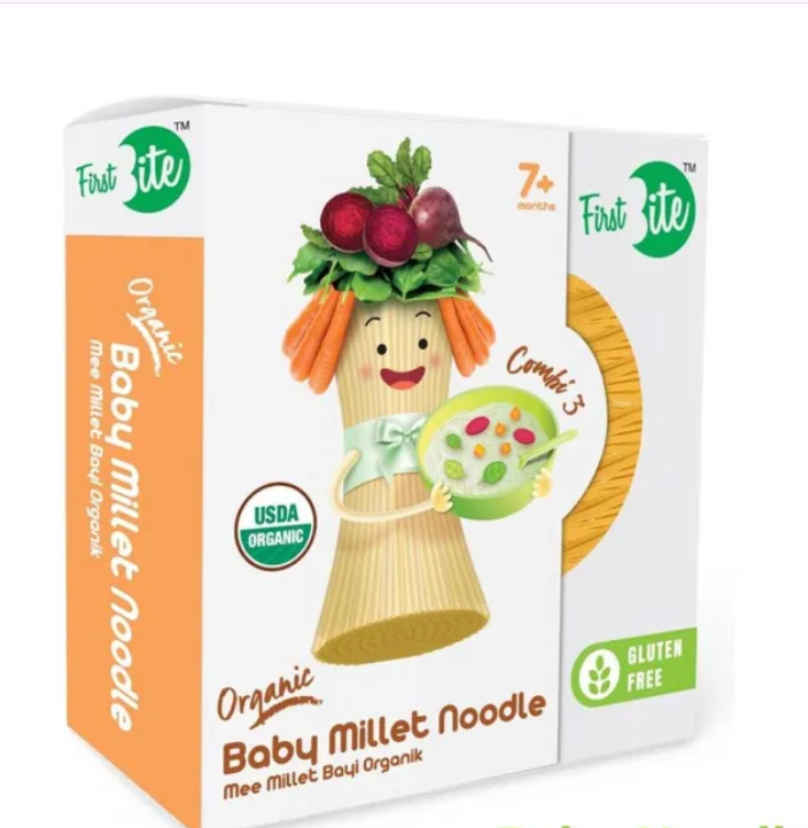 Picture of FIRST BITE Organic Baby Millet Gluten Free Noodle 180g | Combi 3 | From 7+ Months Kids | Malaysia