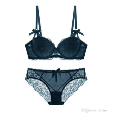 Picture of fashionable black kalo thong Comfort sexy foam Bra Panty Set for Women
