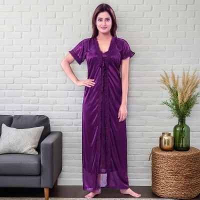 Picture of Women’s Night Dress 2-Part Long Set - Soft & Comfortable, Vibrant Color Options