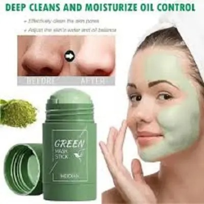 Picture of Green Tea Face Mask Stick Natural Nourish Skin Organic Clay Mask Stick Oil Control Moisturizing Brightening Detoxifying Acne Remover- 40 gm