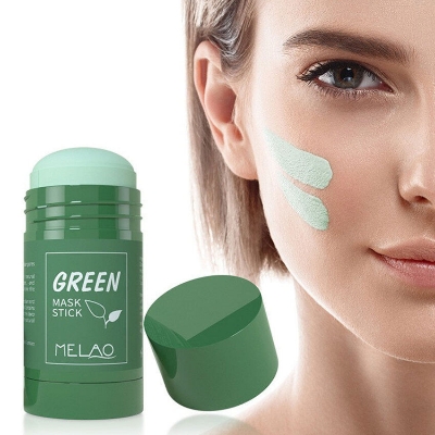 Picture of MELAO Green Tea Mask Stick Cleansing Solid Mask Oil Control Anti Acne Cleans Pores Dirt Moisturizing Hydrating Whitening Face Skin Care -40gm
