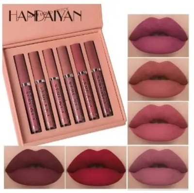 Picture of HANDAIYAN 6 Colors Long Lasting Velvet Lips Tint Liquid Lipsticks Waterproof Non-Stick Cup Lipgloss Gift Set (A)