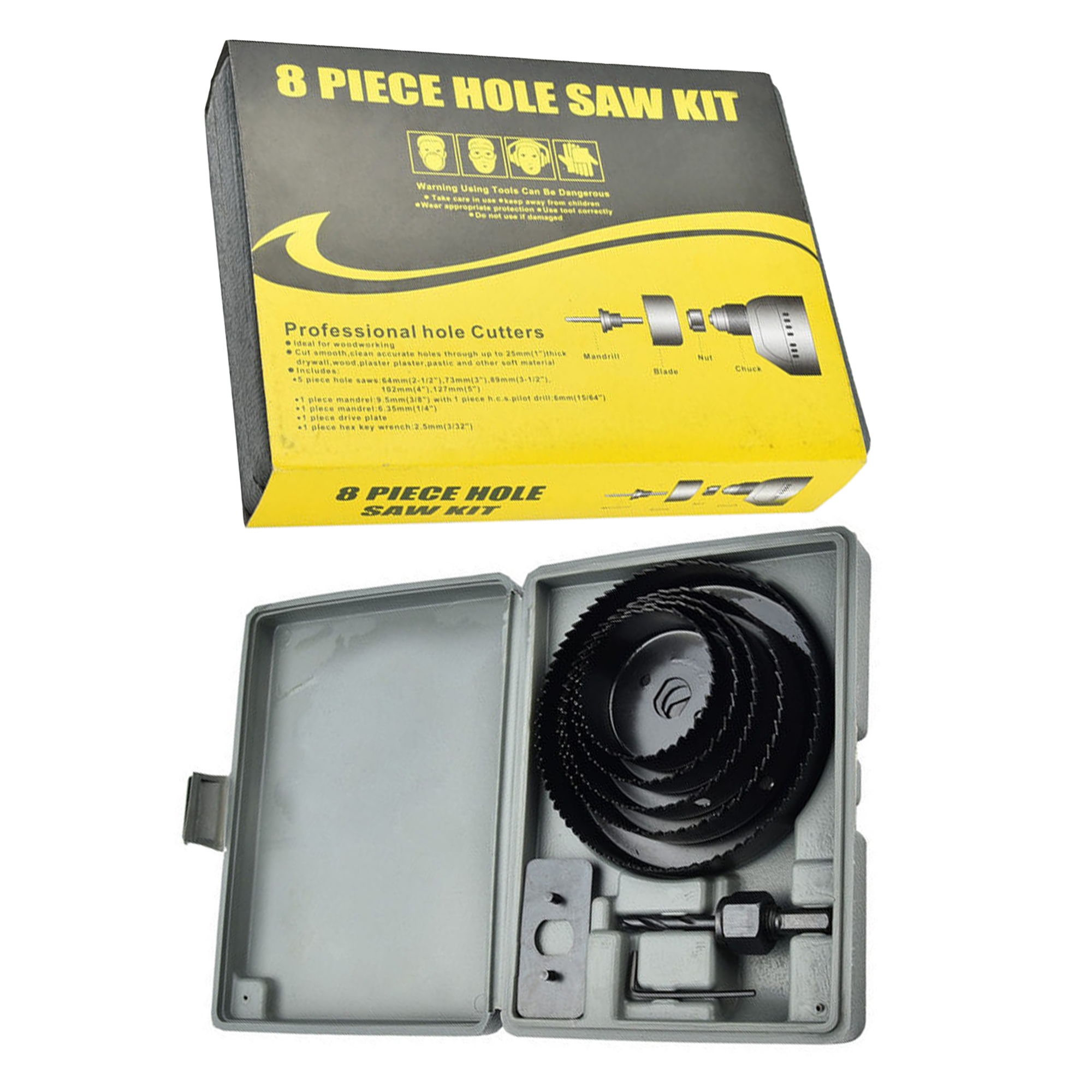 Picture of Hole Saw Set 8PCS 64mm To 127mm