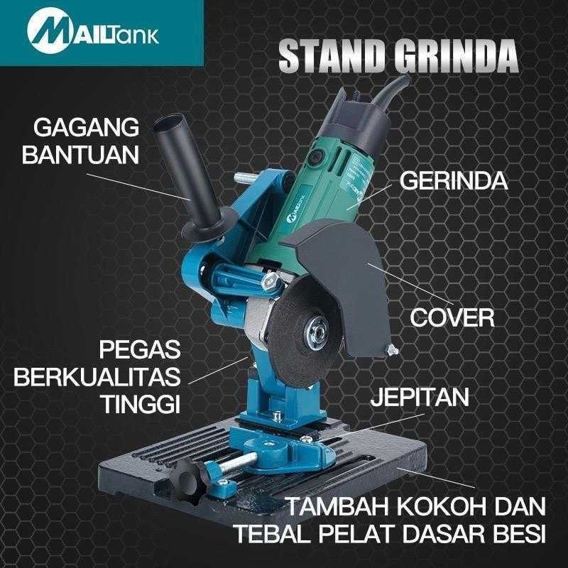Picture of MAILTank Grinder Stand (Alluminum Alloy) compatible with 4 -5 Universal Grinder Accessories Angle Grinder Holder Woodworking Cut Tool Stand