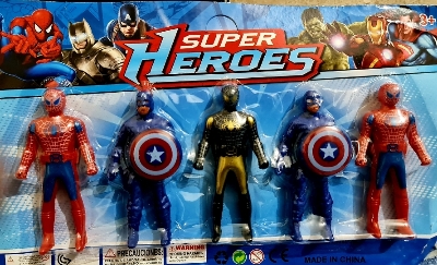 Picture of Avengers 4 Super Hero Toy Set iron man hulk Spider-Man thanos captain america(5pcs) - Toys For Boys