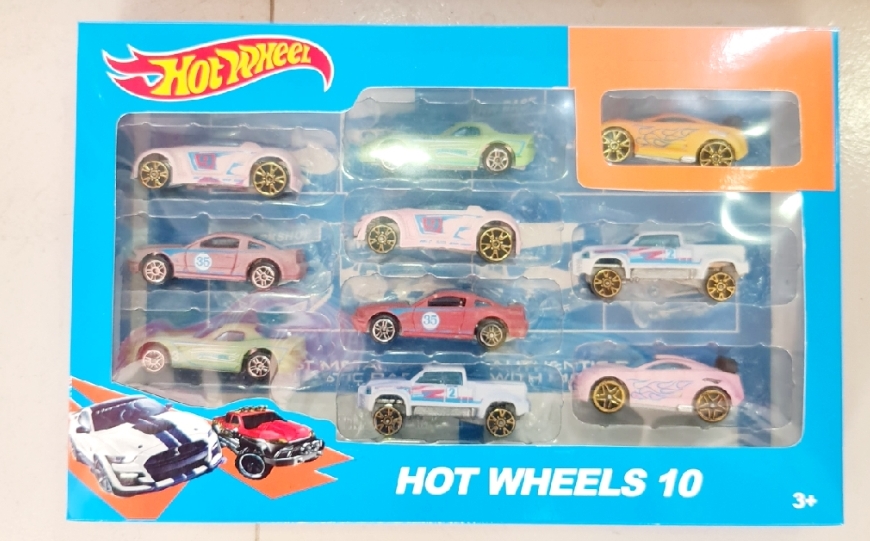 Picture of HOT WHEELS 10 piece car set new model The color changes when immersed in hot water Explore Trend Dye Cast Metal Car-10 Dyest Hot Wheels Cars Set - I Design - To Exprerience Greatness