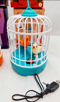 Picture of RechargeableTalking Birds Cage Light Music Toy Voice Control Vivid Appearance Festival Gift Electric Voice Control Induction Sound Simulation Bird new model 2024