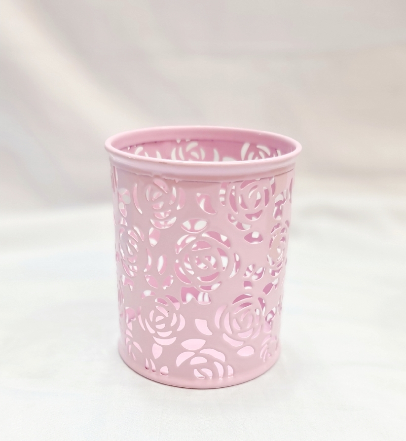 Picture of pink sky majedar green Single Round Mesh Metal Pen Pencil Holder Table Desk Organizer for Home Office  Pen Stand Stainless Steel Pen Holder, forOffice, with Size: 4 Inch spoon holder