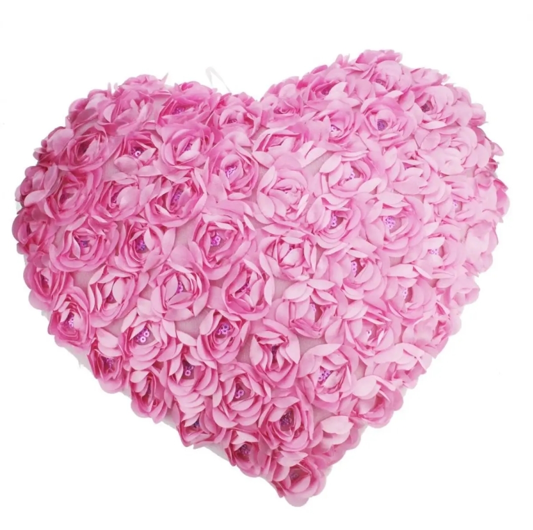 Picture of New model pillow color red pink Rose Heart Pillow Romantic Lovers Gift Cushion Cover