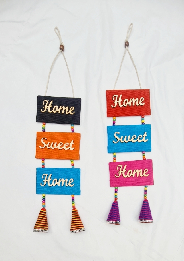 Picture of Handicraft  wall hanging "Home Sweet Home" jute material beautiful home